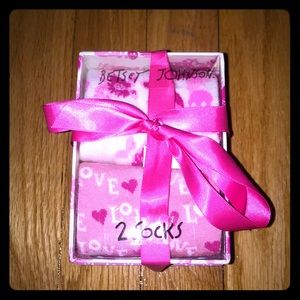Betsy Johnson Love sock duo gift set